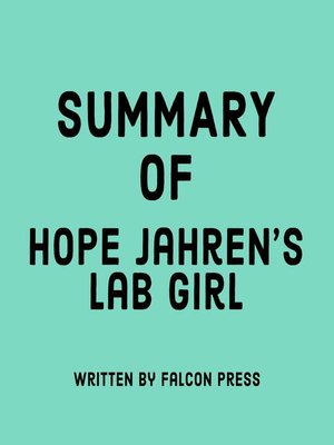 cover image of Summary of Hope Jahren's Lab Girl